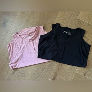 ZYIA Active Dusty Rose and Black Tanks
